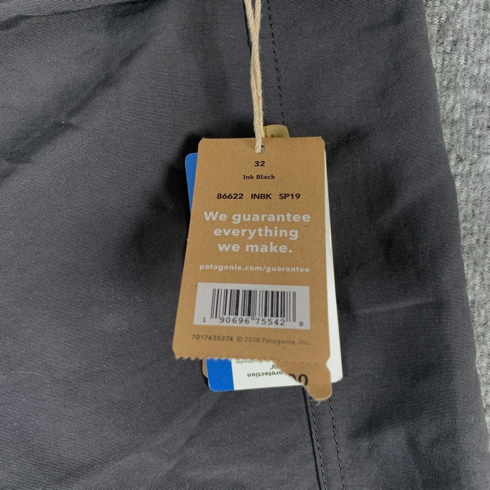 Patagonia Board Shorts Men 32 Black Wavefarer Beach 50+ UPF NEW